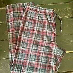 Gray and Red Plaid Flannel Lounge Pants